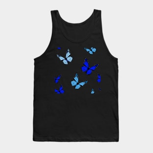 Blue Butterfly Pattern Tank Top
